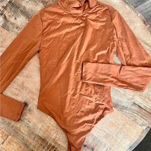 NEW Rust Colored Long Sleeve High Neck Bodysuit